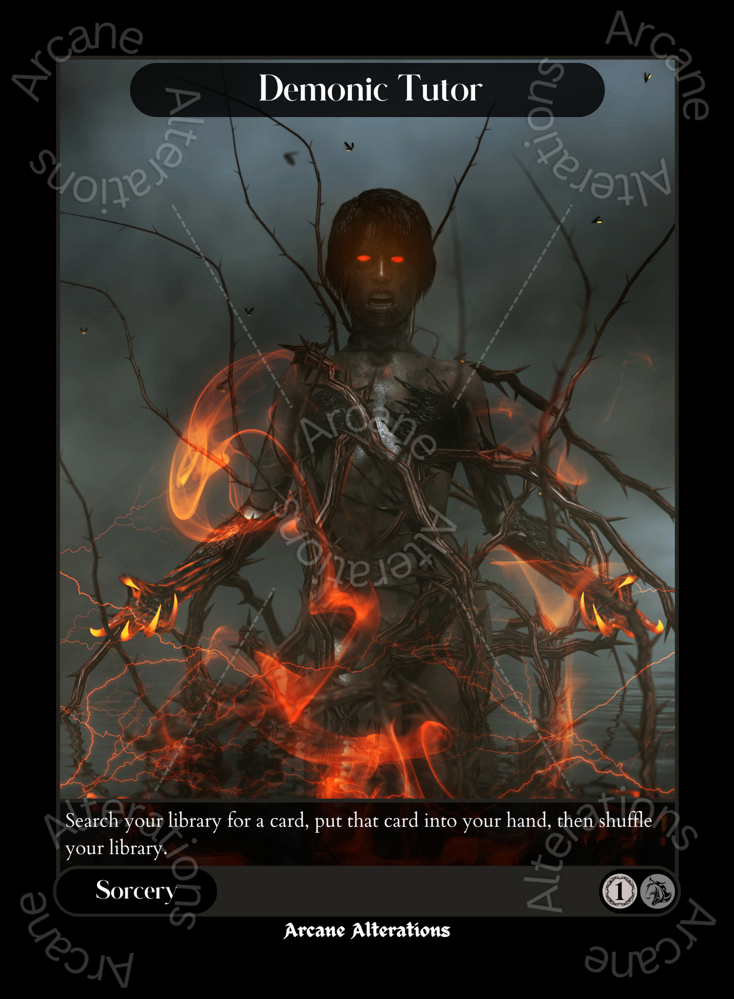 Demonic Tutor - High Quality Altered Art Custom Proxy Cards