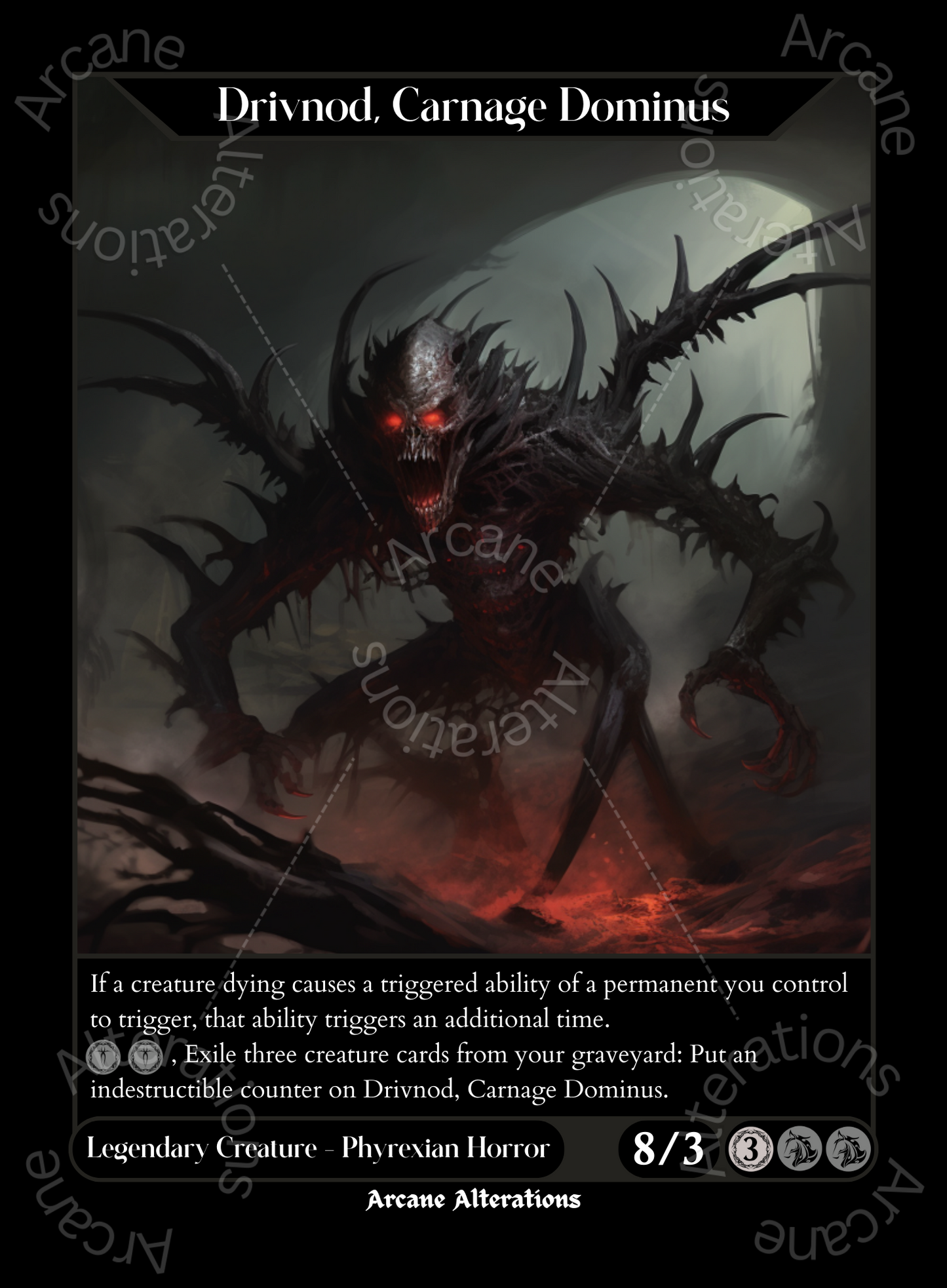 Drivnod, Carnage Dominus - High Quality Altered Art Custom Proxy Cards