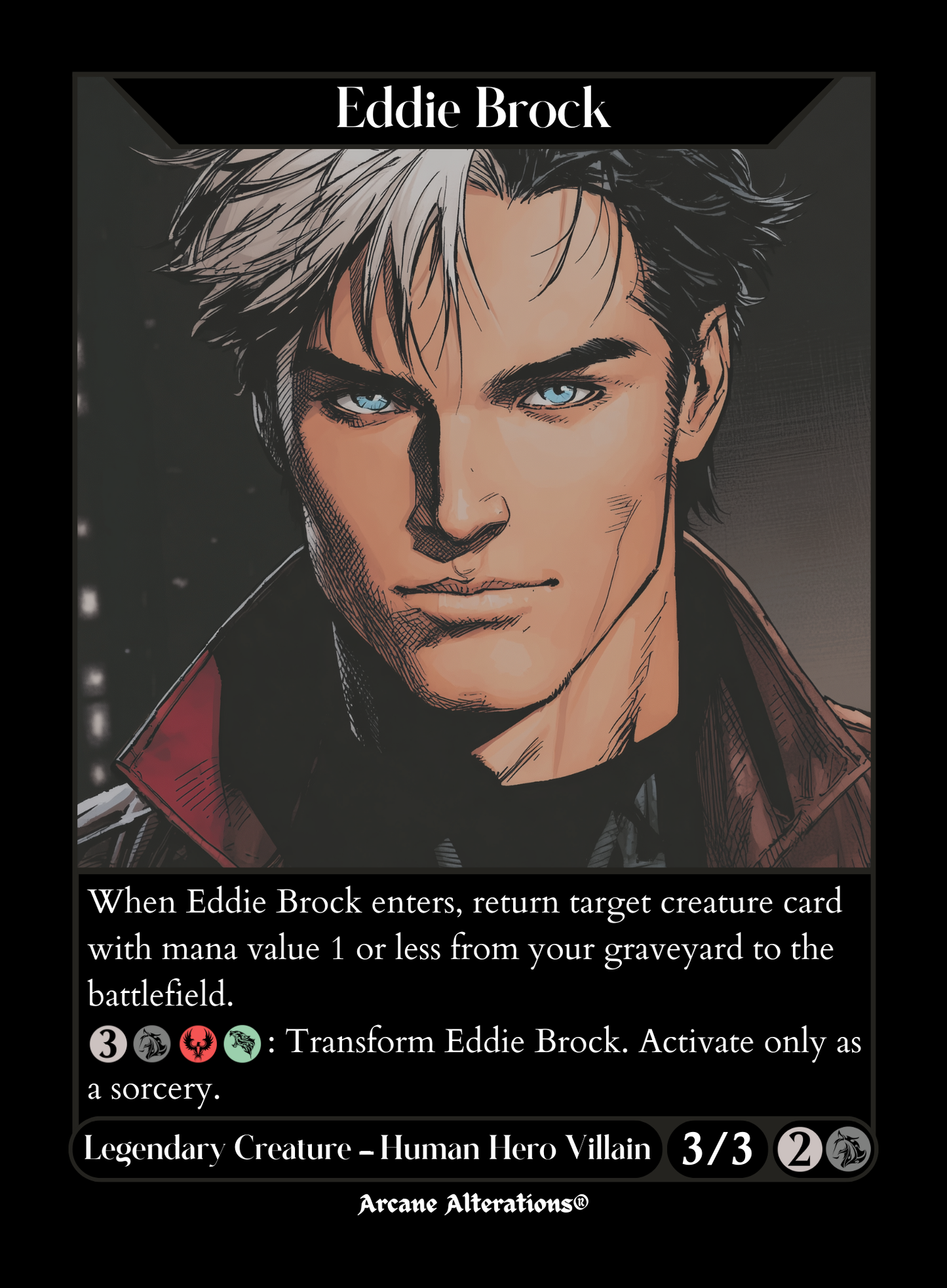 Eddie Brock / Venom, Lethal Protector - Full Art Altered Art Custom Proxy Cards