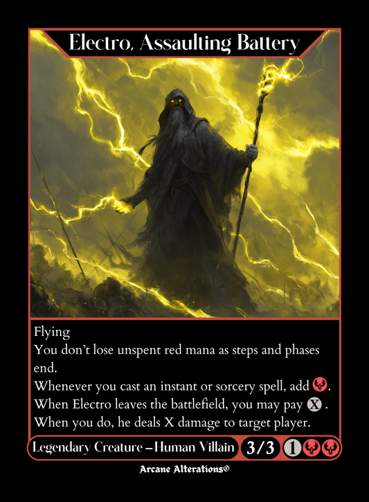 Electro, Assaulting Battery - Full Art Altered Art Custom Proxy Cards