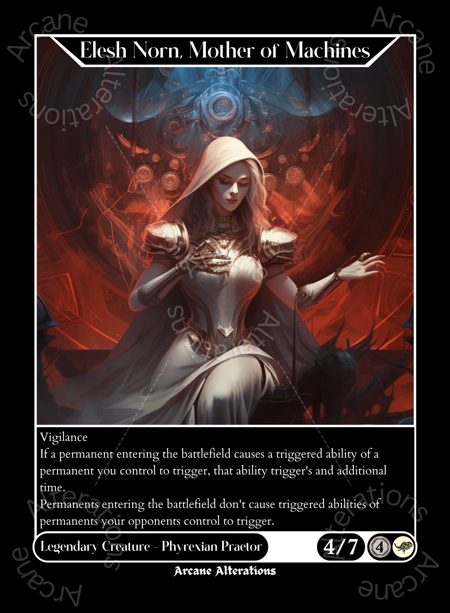 Elesh Norn, Mother of Machines - High Quality Altered Art Custom Proxy Cards