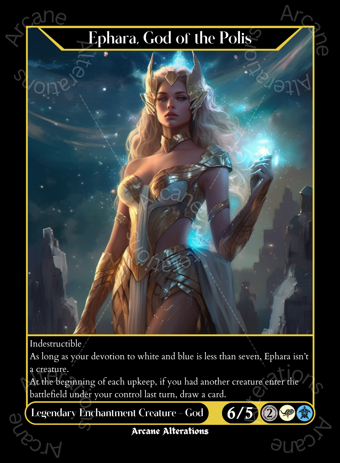 Ephara, God of Polis - High Quality Altered Art Custom Proxy Cards