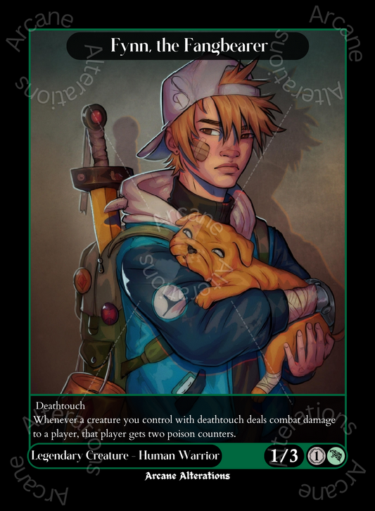 Fynn, the Fangbearer Finn the Human Adventure Time Crossover Single - High Quality Altered Art Custom Proxy Cards