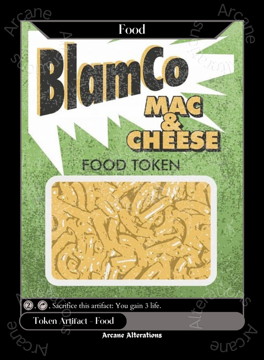 Food Token Blamco Mac & Cheese Fallout Crossover  - High Quality Altered Art Custom Proxy Cards