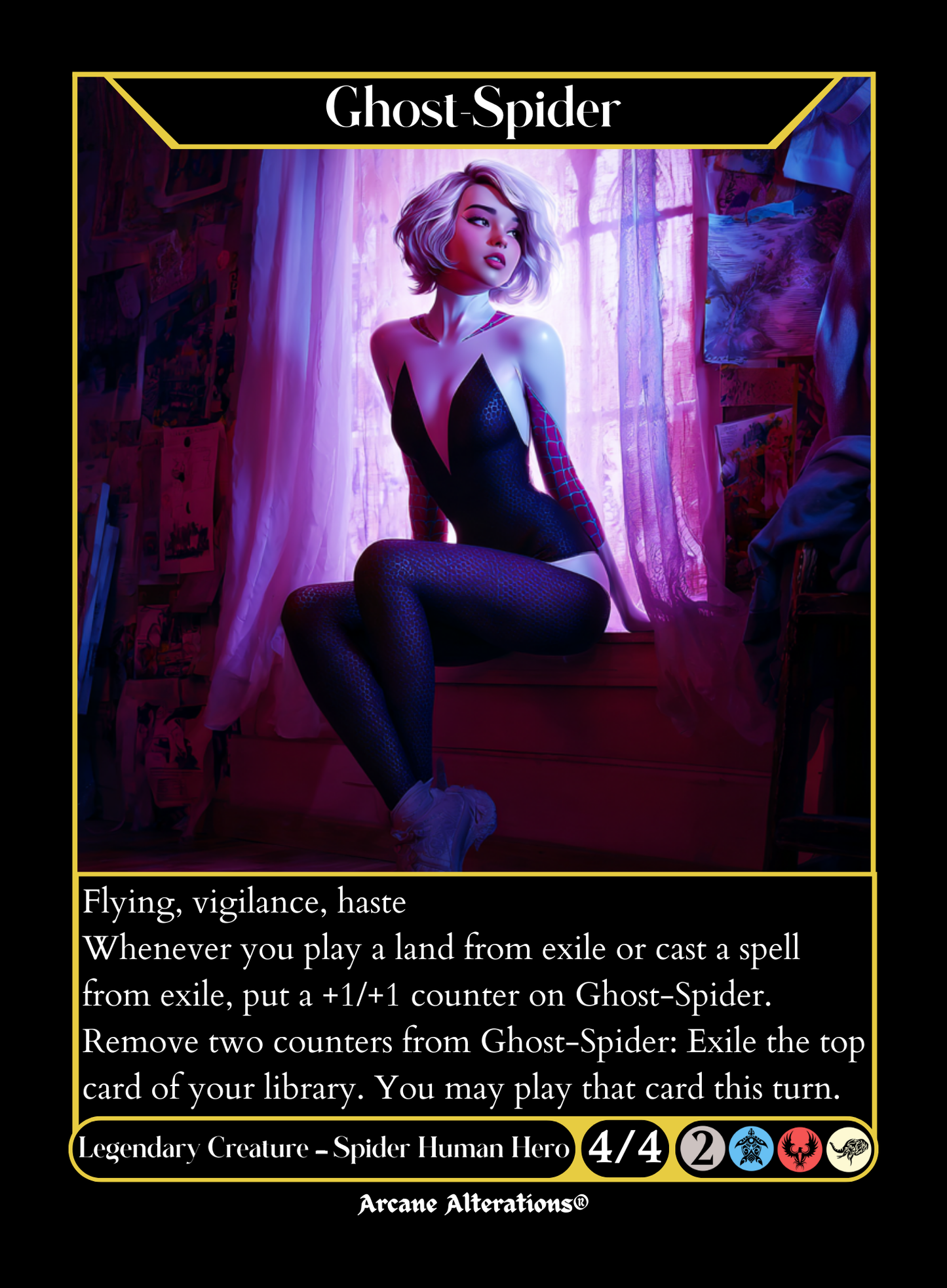 Gwen Stacy / Ghost-Spider - Full Art Altered Art Custom Proxy Cards