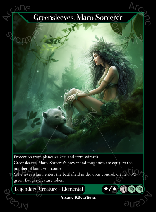 Greensleeves, Maro-Sorcerer - High Quality Altered Art Custom Proxy Cards