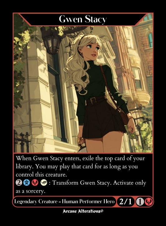 Gwen Stacy / Ghost-Spider - Full Art Altered Art Custom Proxy Cards