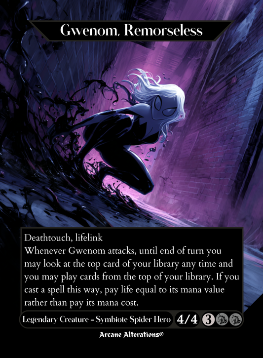 Gwenom, Remorseless - Full Art Altered Art Custom Proxy Cards