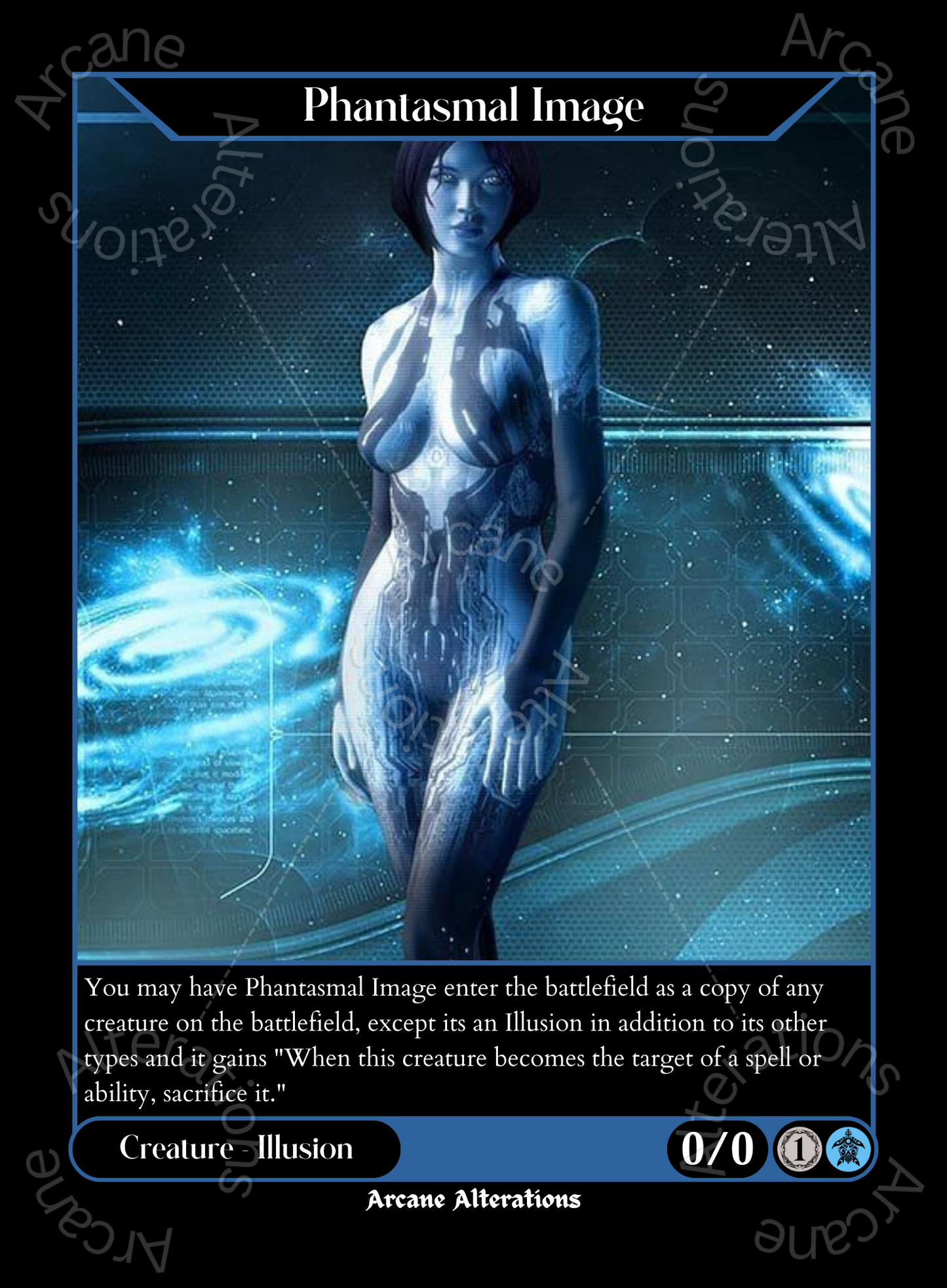 Phantasmal Image Cortana Halo Crossover Single - High Quality Altered Art Custom Proxy Cards