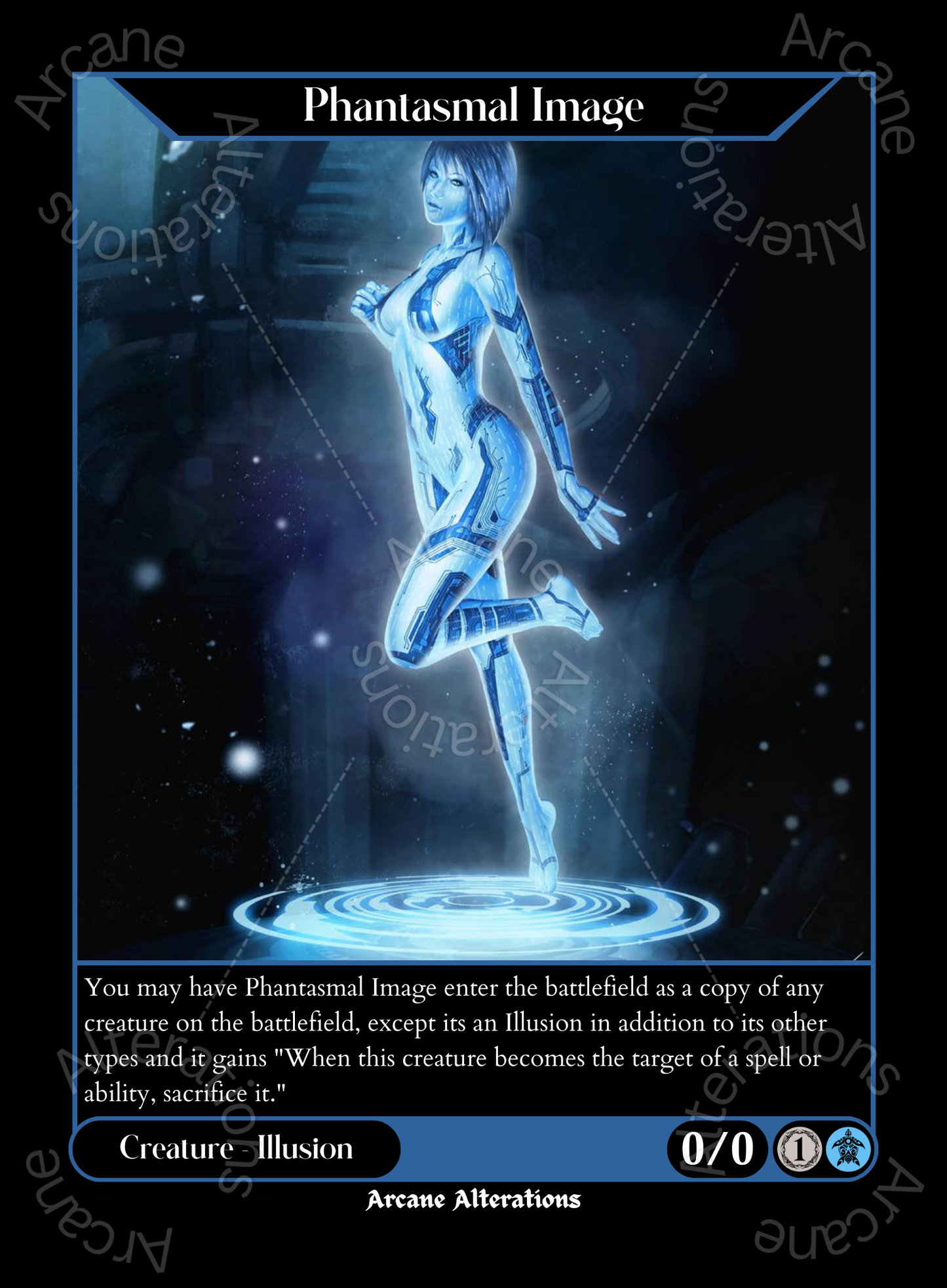 Phantasmal Image Cortana Halo Crossover Single - High Quality Altered Art Custom Proxy Cards