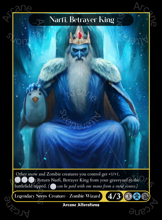 Narfi, Betrayer King Ice King Adventure Time Crossover Single - High Quality Altered Art Custom Proxy Cards