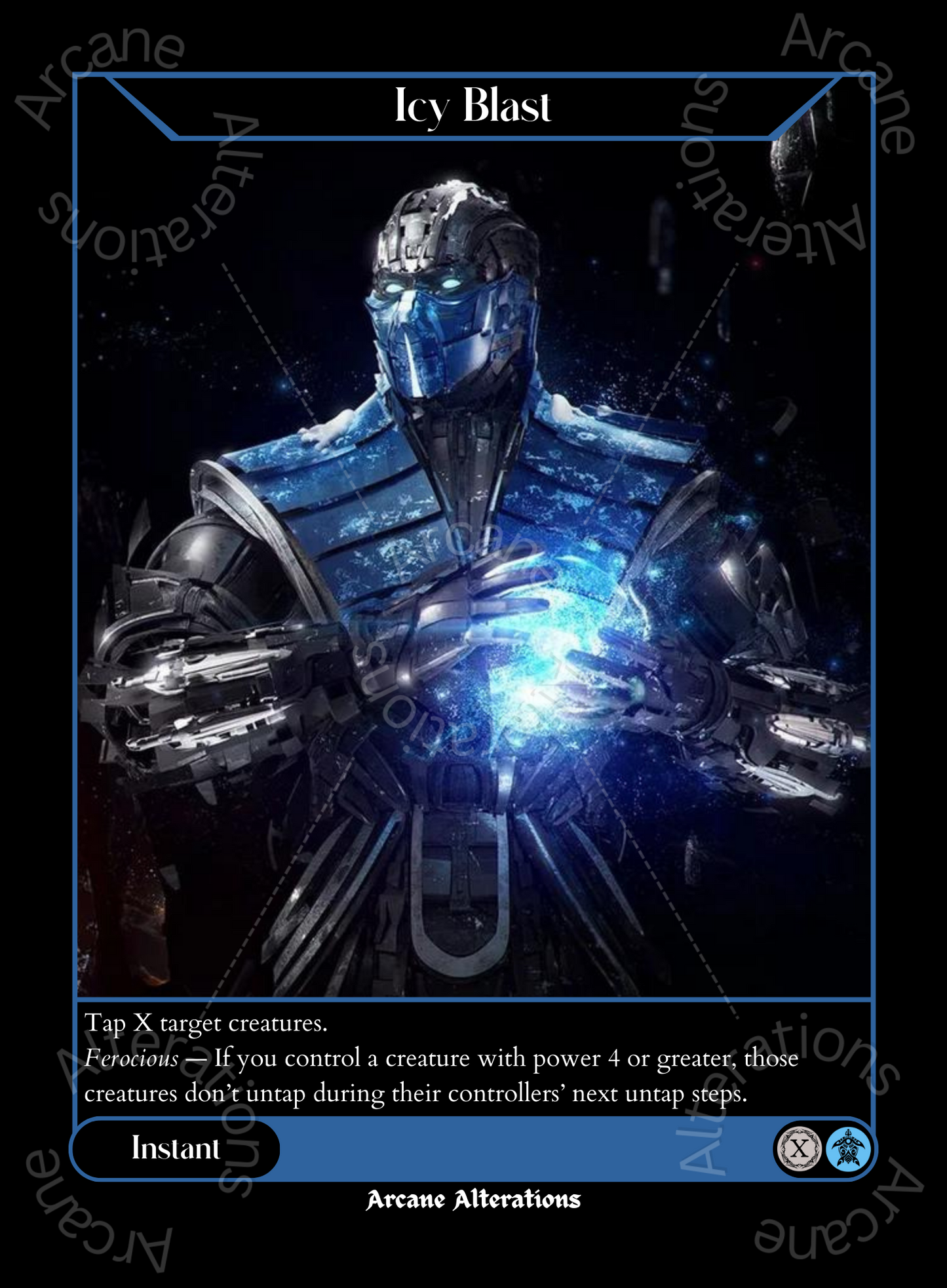 Icy Blast Sub Zero Mortal Kombat Crossover Single - High Quality Altered Art Custom Proxy Cards