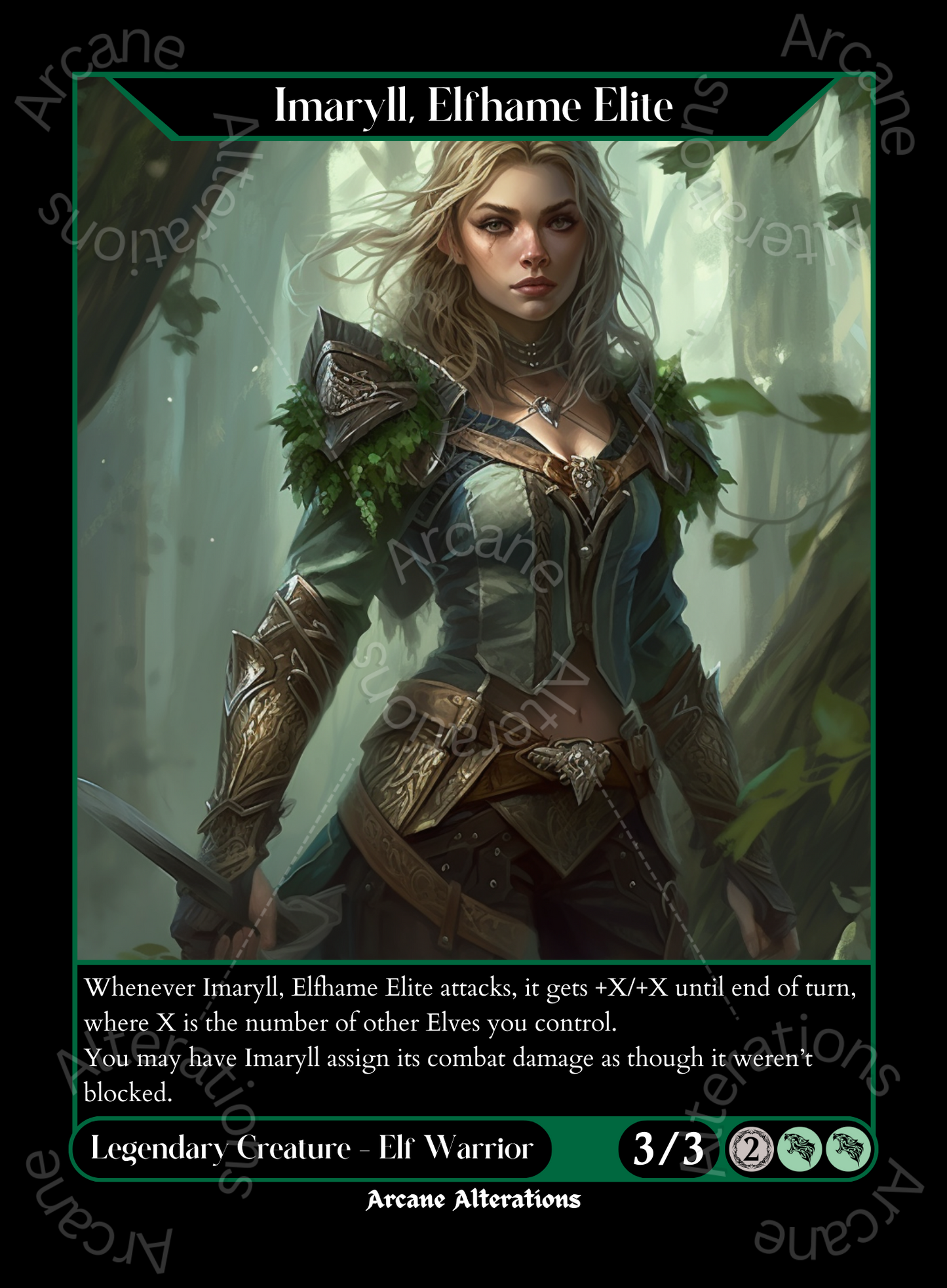 Imaryll, Elfhame Elite - High Quality Altered Art Custom Proxy Cards