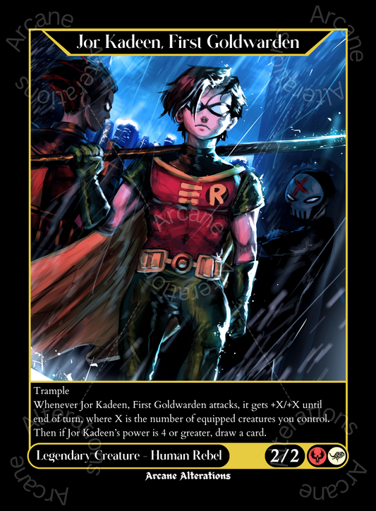 Jor Kadeen, First Goldwarden Robin Teen Titans Crossover - High Quality Altered Art Custom Proxy Cards