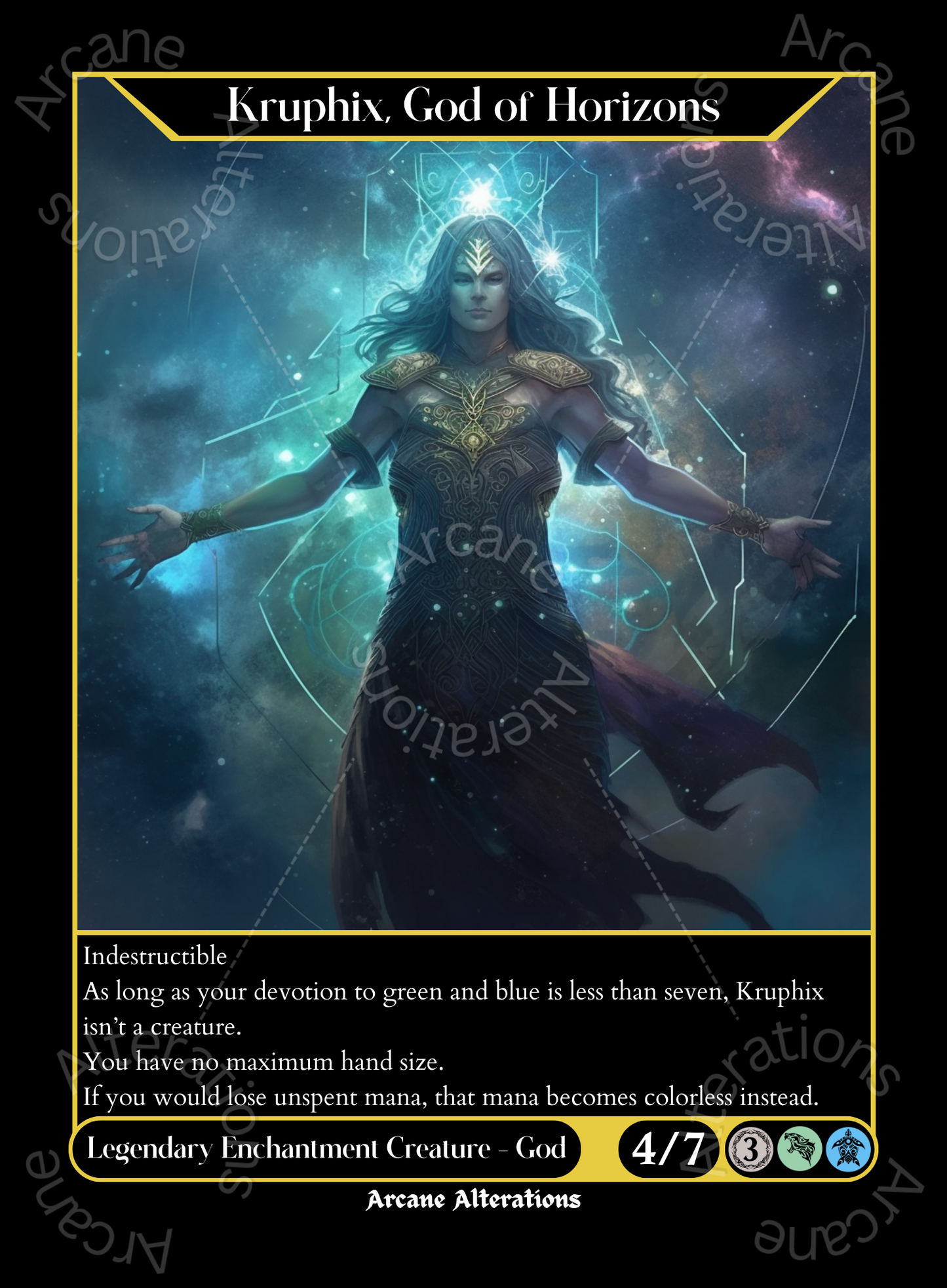 Kruphix, God of Horizons - High Quality Altered Art Custom Proxy Cards