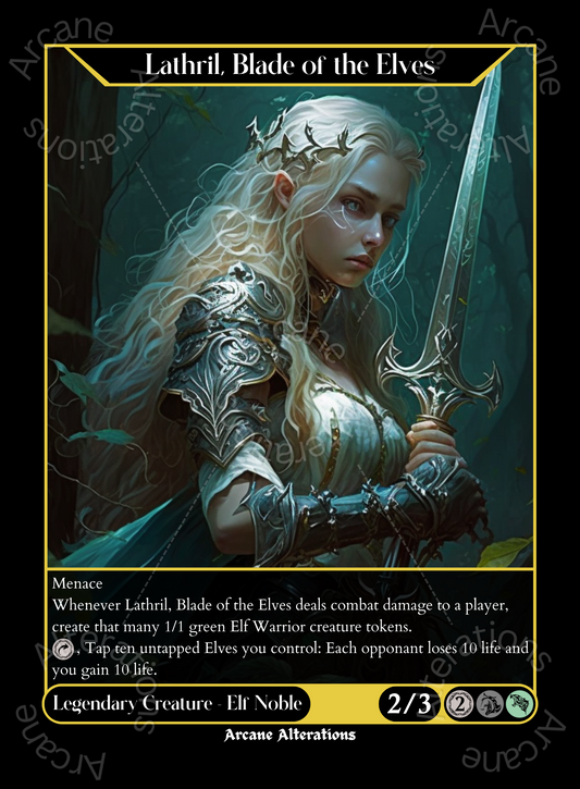 Lathril, Blade of the Elves - High Quality Altered Art Custom Proxy Cards