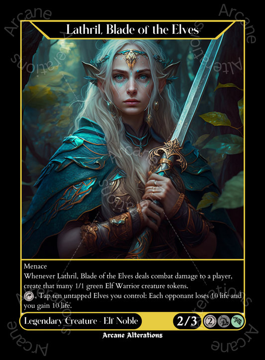 Lathril, Blade of the Elves - High Quality Altered Art Custom Proxy Cards