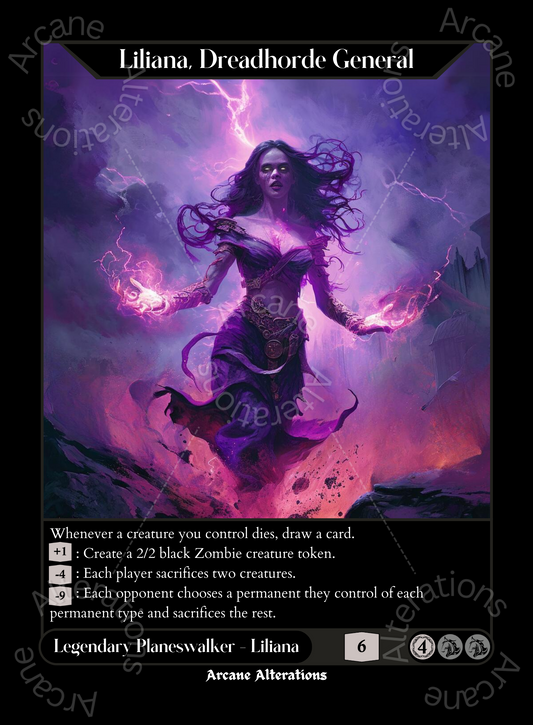 Liliana, Dreadhorde General - High Quality Altered Art Custom Proxy Cards