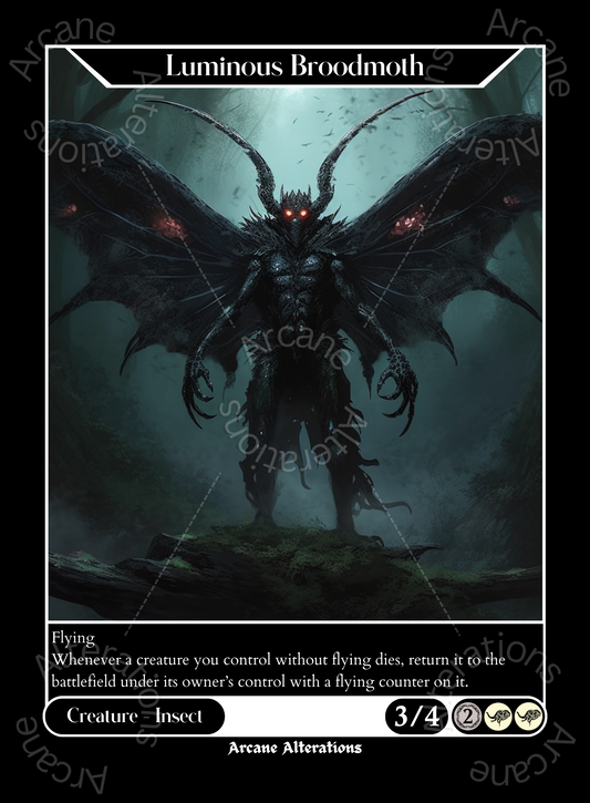 Luminous Broodmoth - High Quality Altered Art Custom Proxy Cards