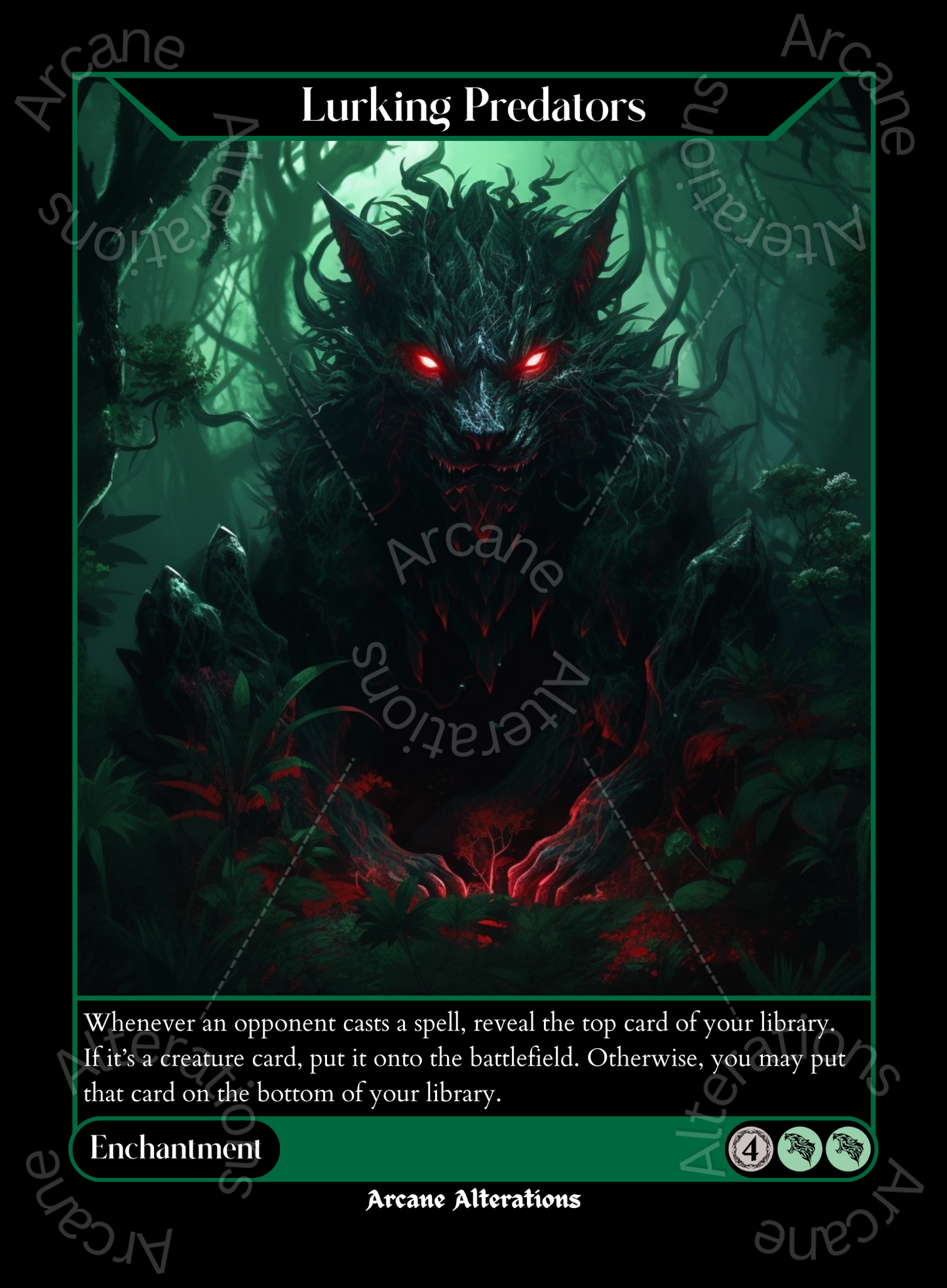 Lurking Predators - High Quality Altered Art Custom Proxy Cards