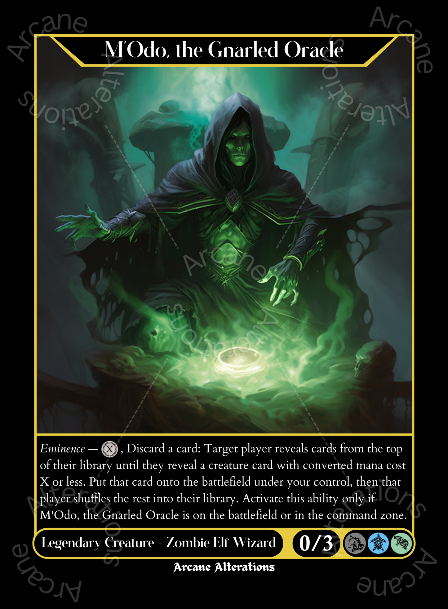 M'Odo, the Gnarled Oracle - High Quality Altered Art Custom Proxy Cards