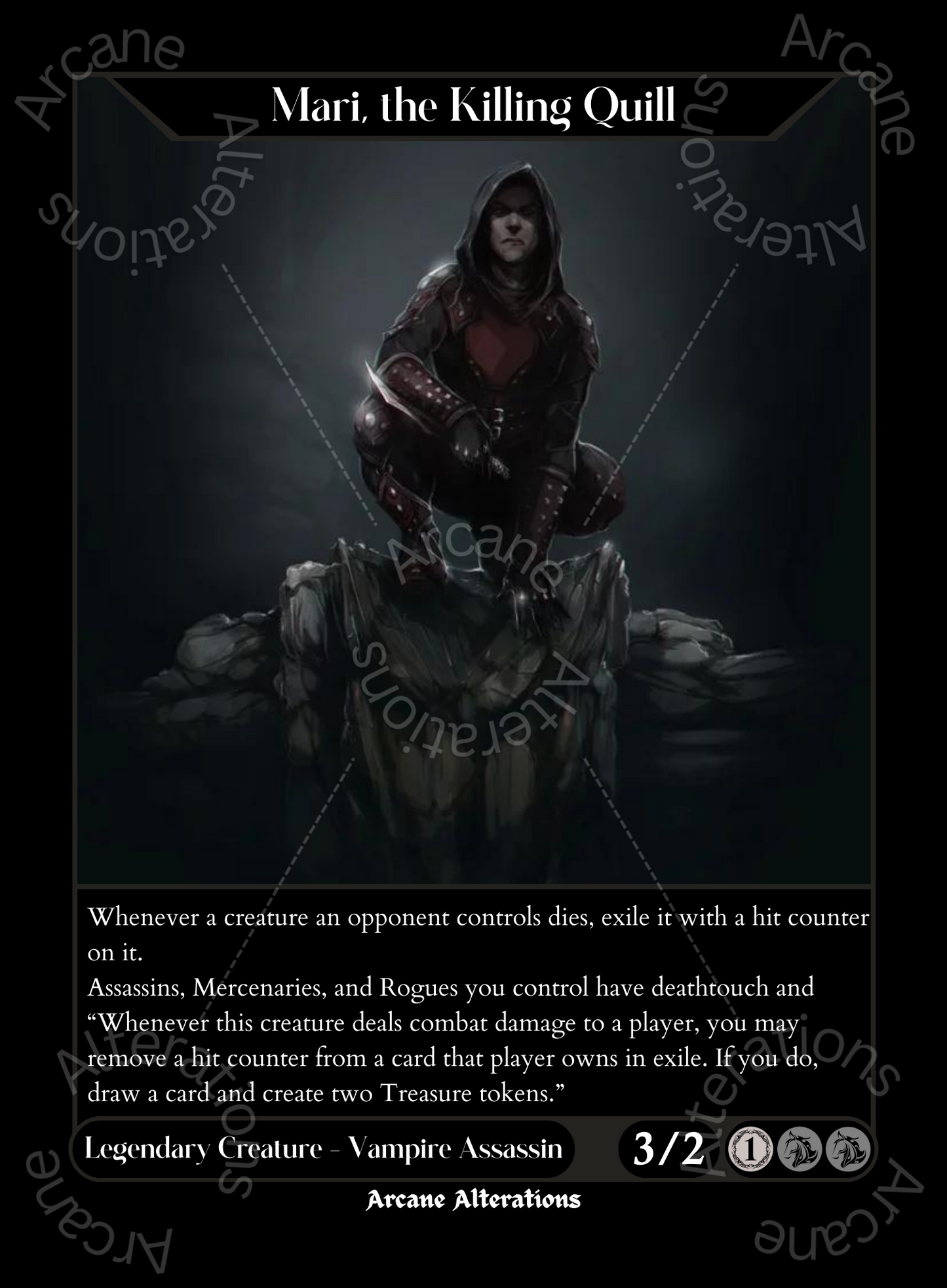 Mari, the Killing Quill The Dark Brotherhood The Elder Scrolls Crossover - High Quality Altered Art Custom Proxy Cards