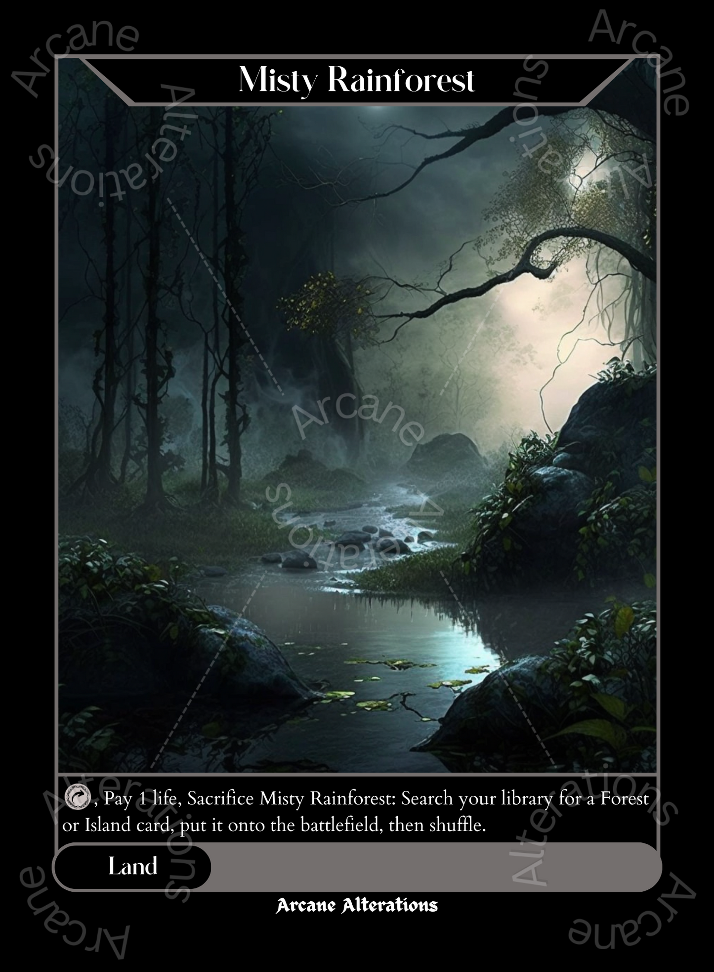 Misty Rainforest - High Quality Altered Art Custom Proxy Cards