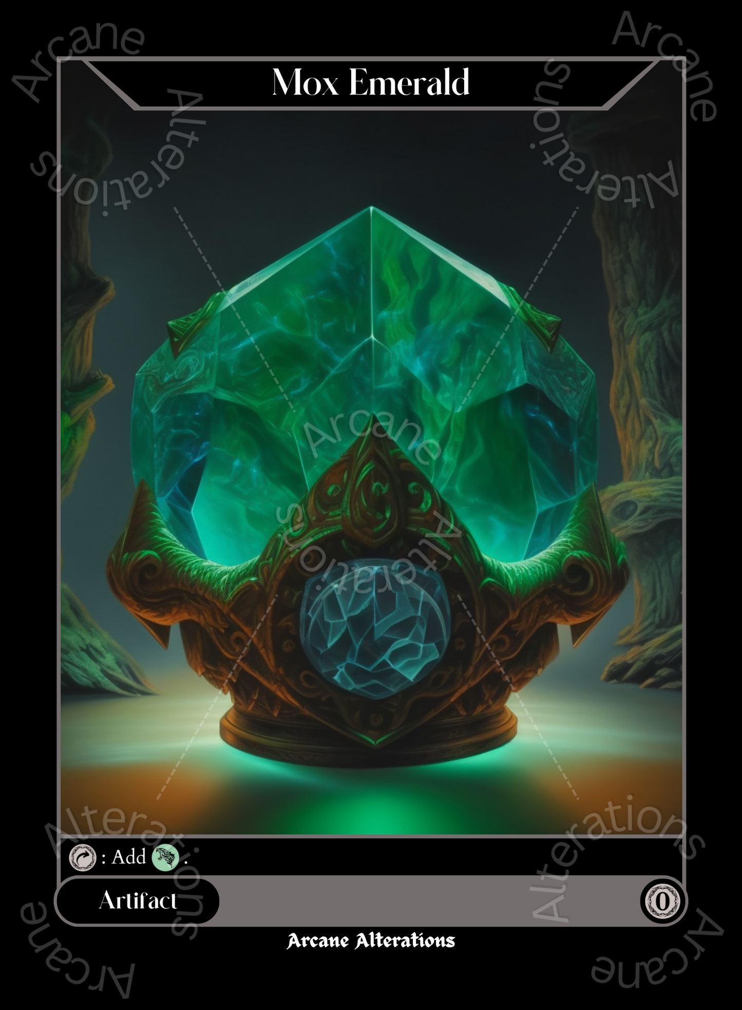 Mox Emerald - High Quality Altered Art Custom Proxy Cards
