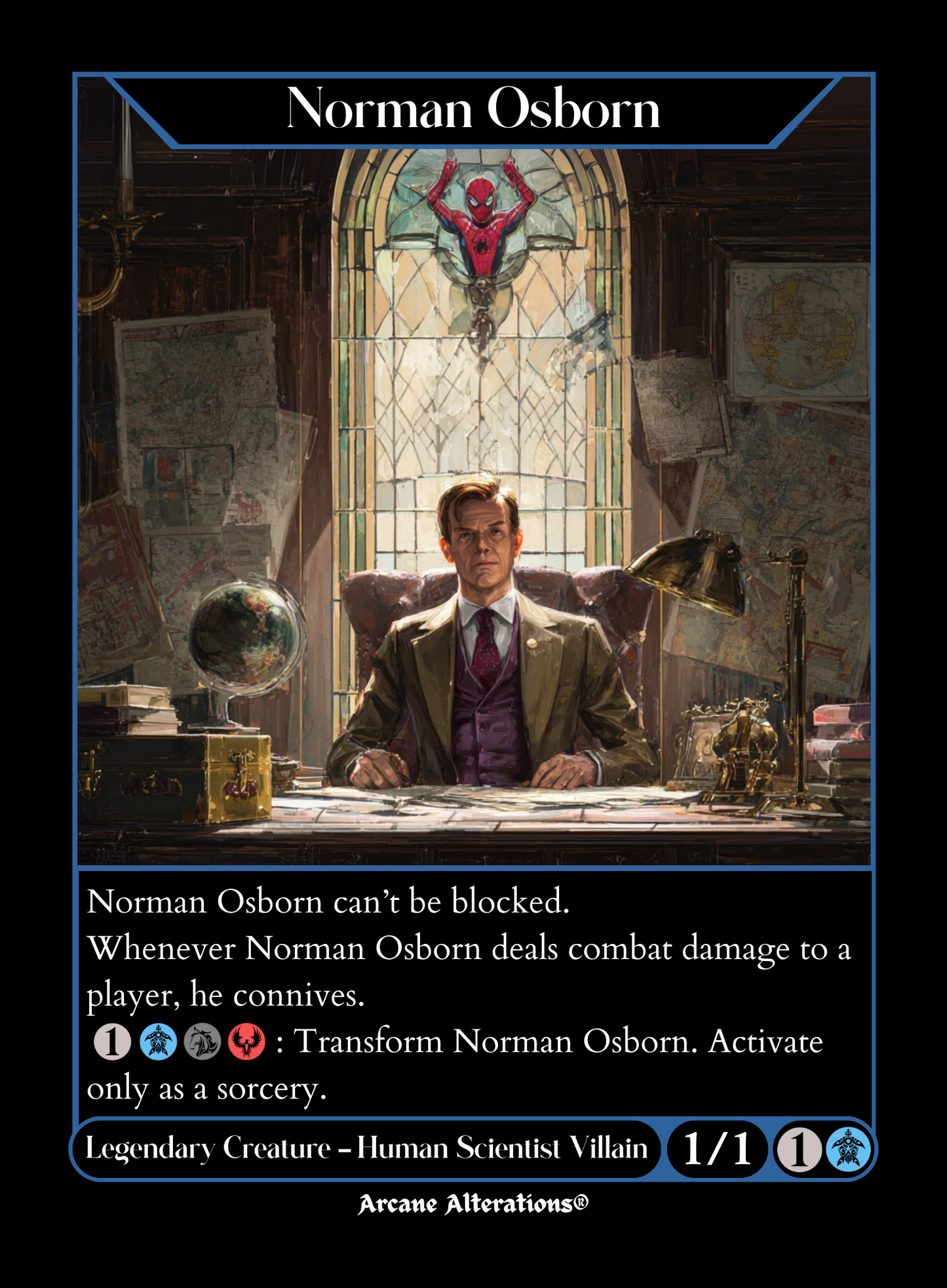 Norman Osborn / Green Goblin - Full Art Altered Art Custom Proxy Cards
