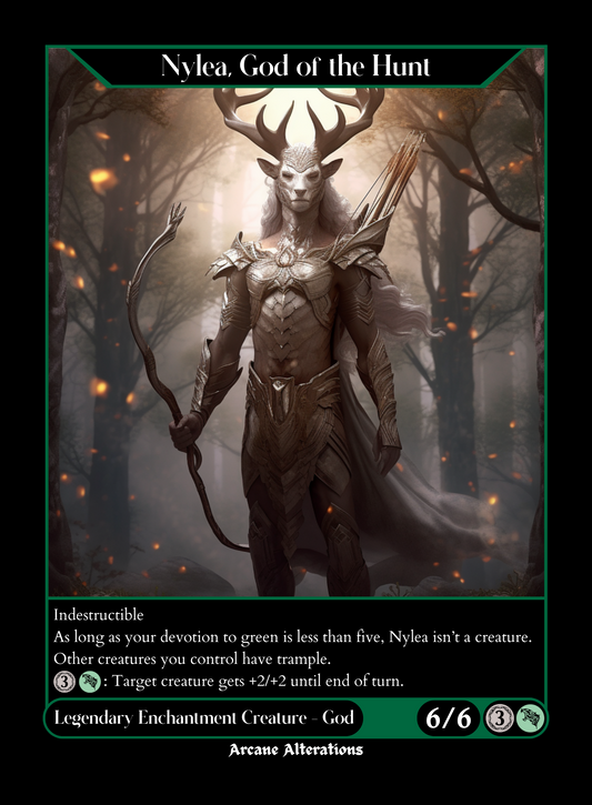 Nylea, God of the Hunt - High Quality Altered Art Custom Proxy Cards