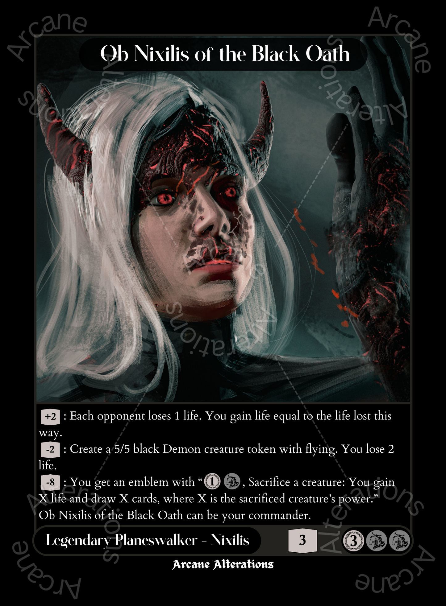 Ob Nixilis of the Black Oath - High Quality Altered Art Custom Proxy Cards