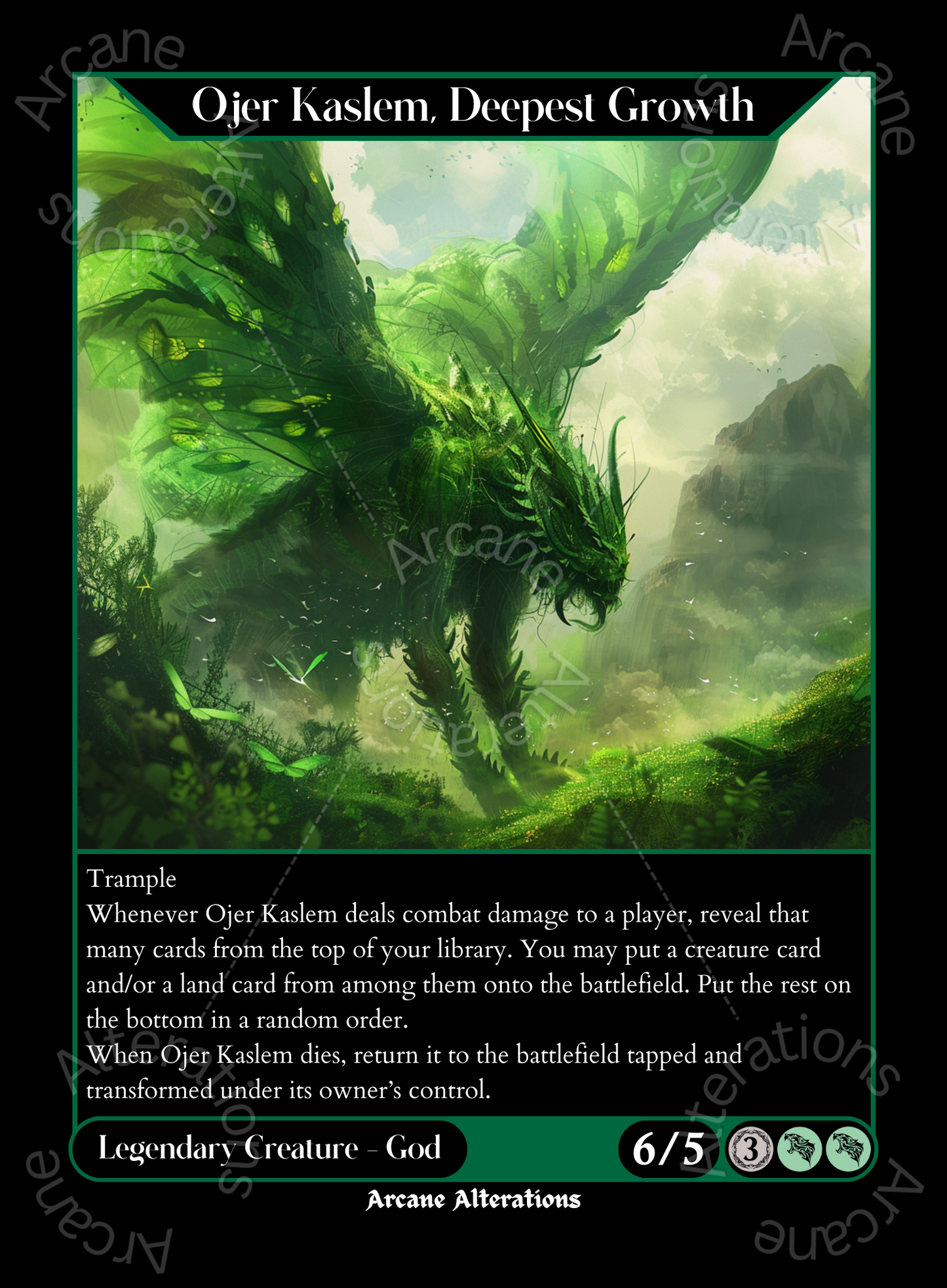 Ojer Kaslem, Deepest Growth - High Quality Altered Art Custom Proxy Cards