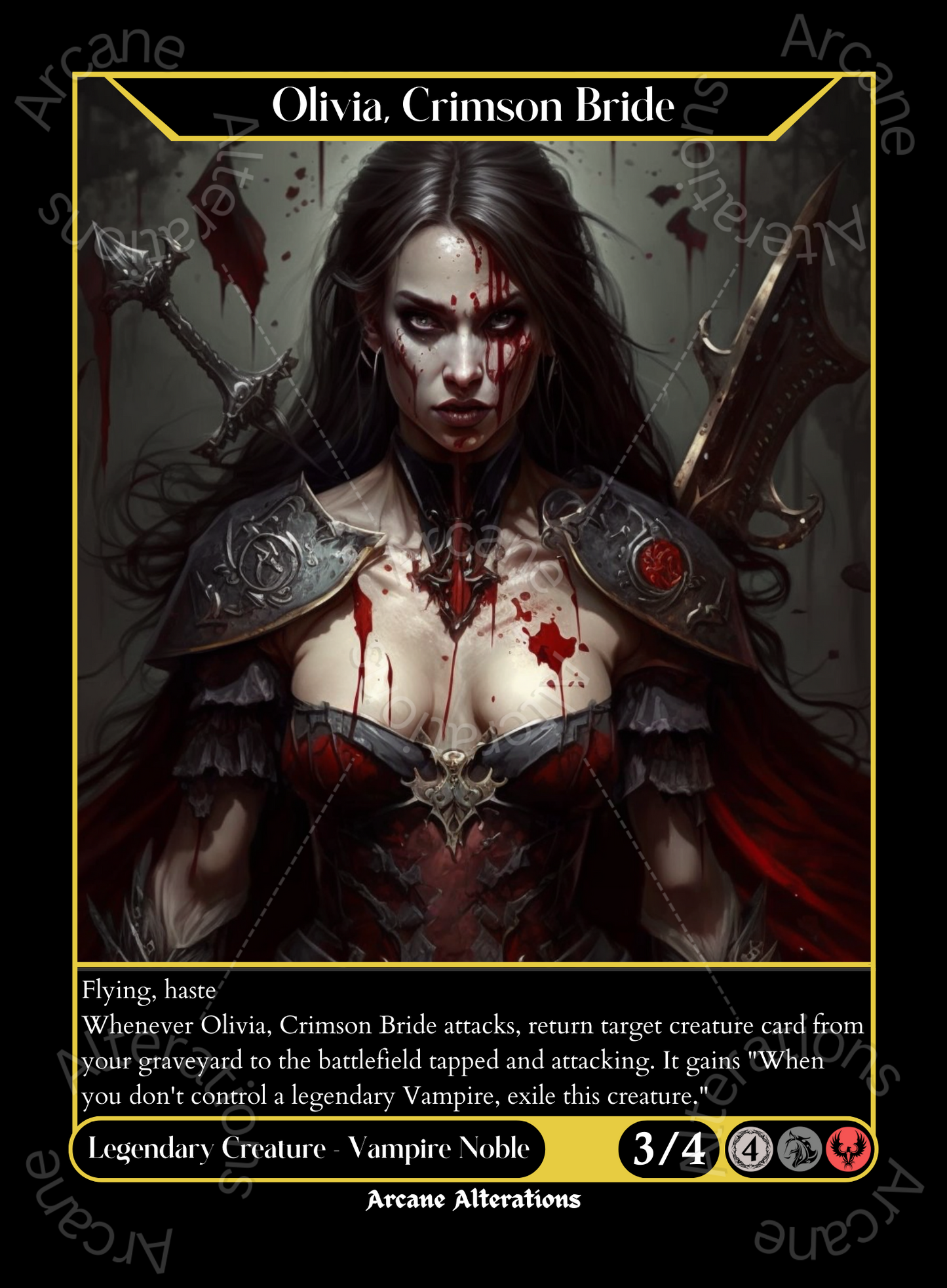 Olivia, Crimson Bride - High Quality Altered Art Custom Proxy Cards