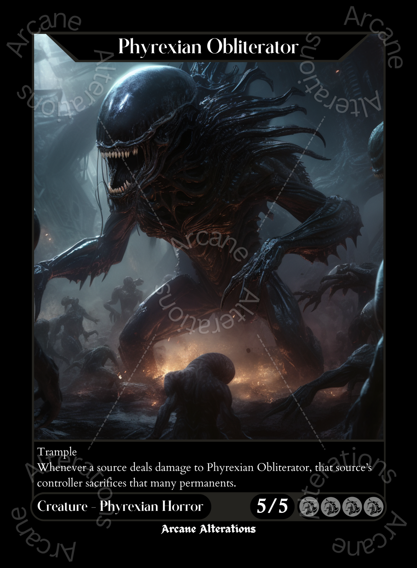 Phyrexian Obliterator - High Quality Altered Art Custom Proxy Cards