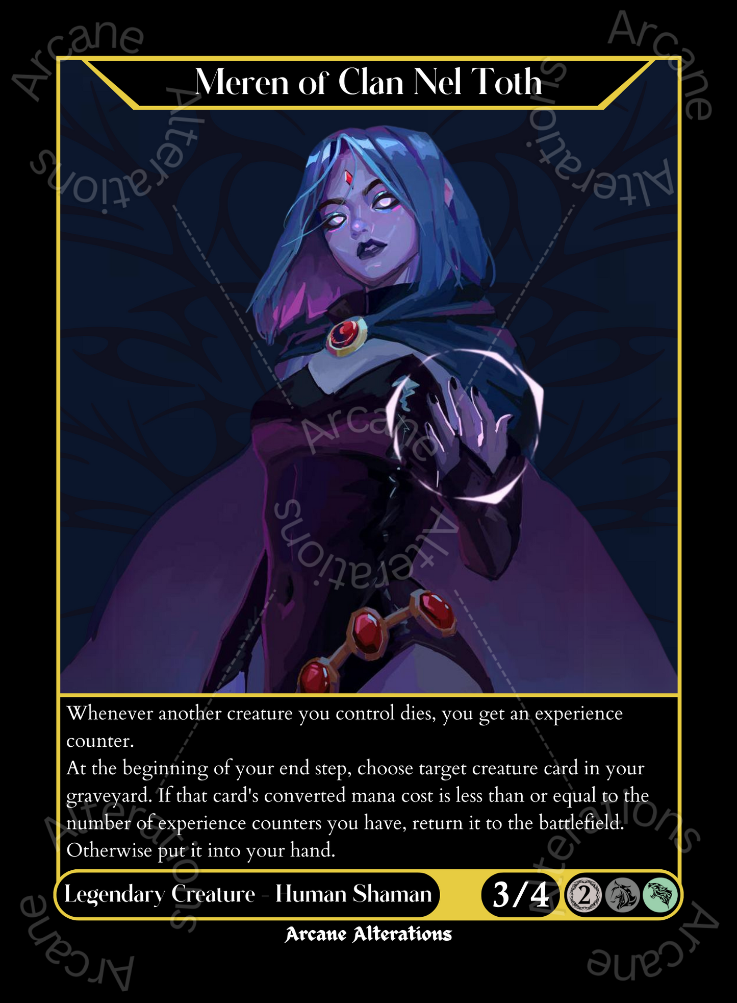 Meren of Clan Nel Toth Raven Teen Titans Crossover - High Quality Altered Art Custom Proxy Cards