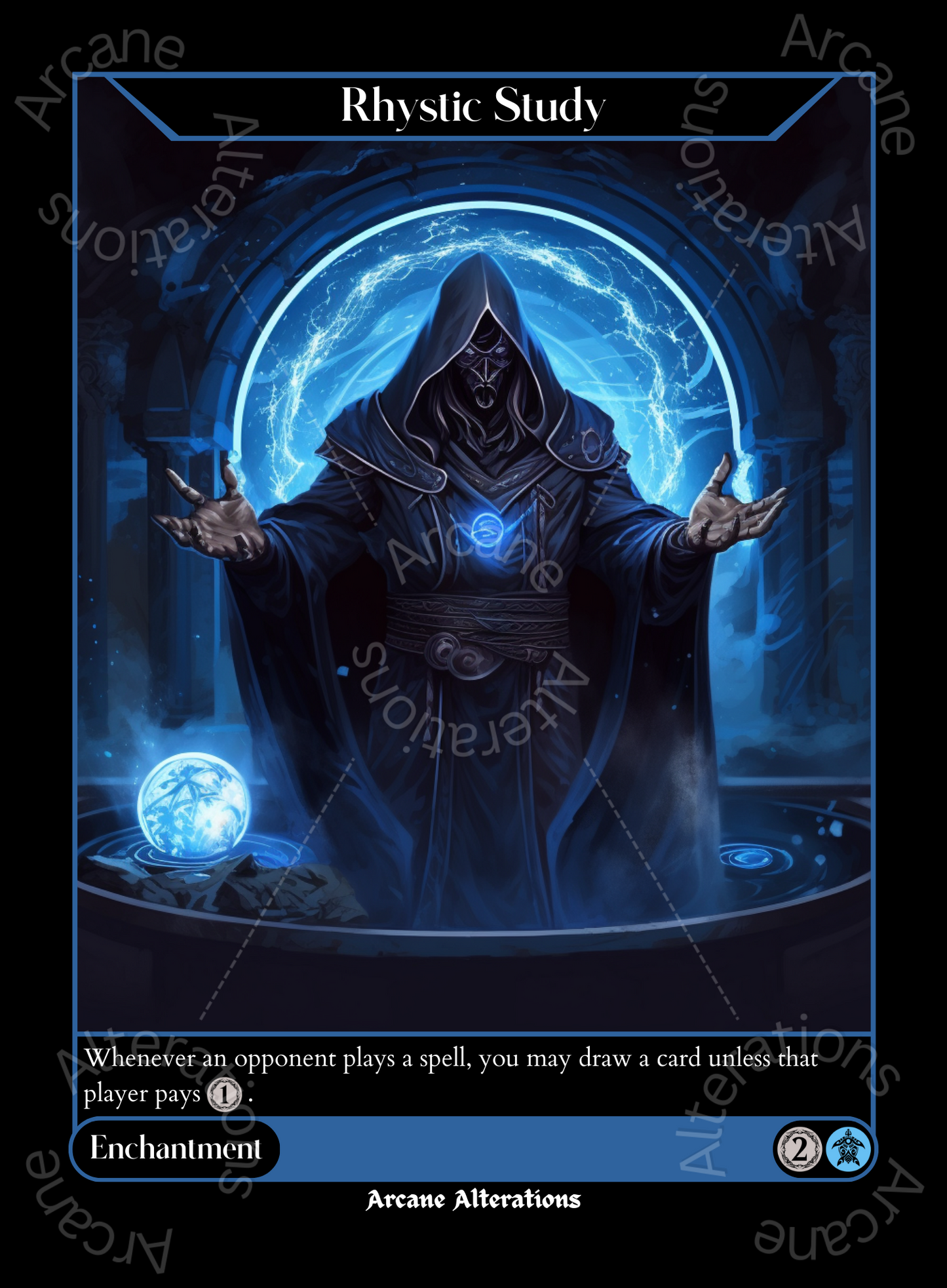 Rhystic Study - High Quality Altered Art Custom Proxy Cards