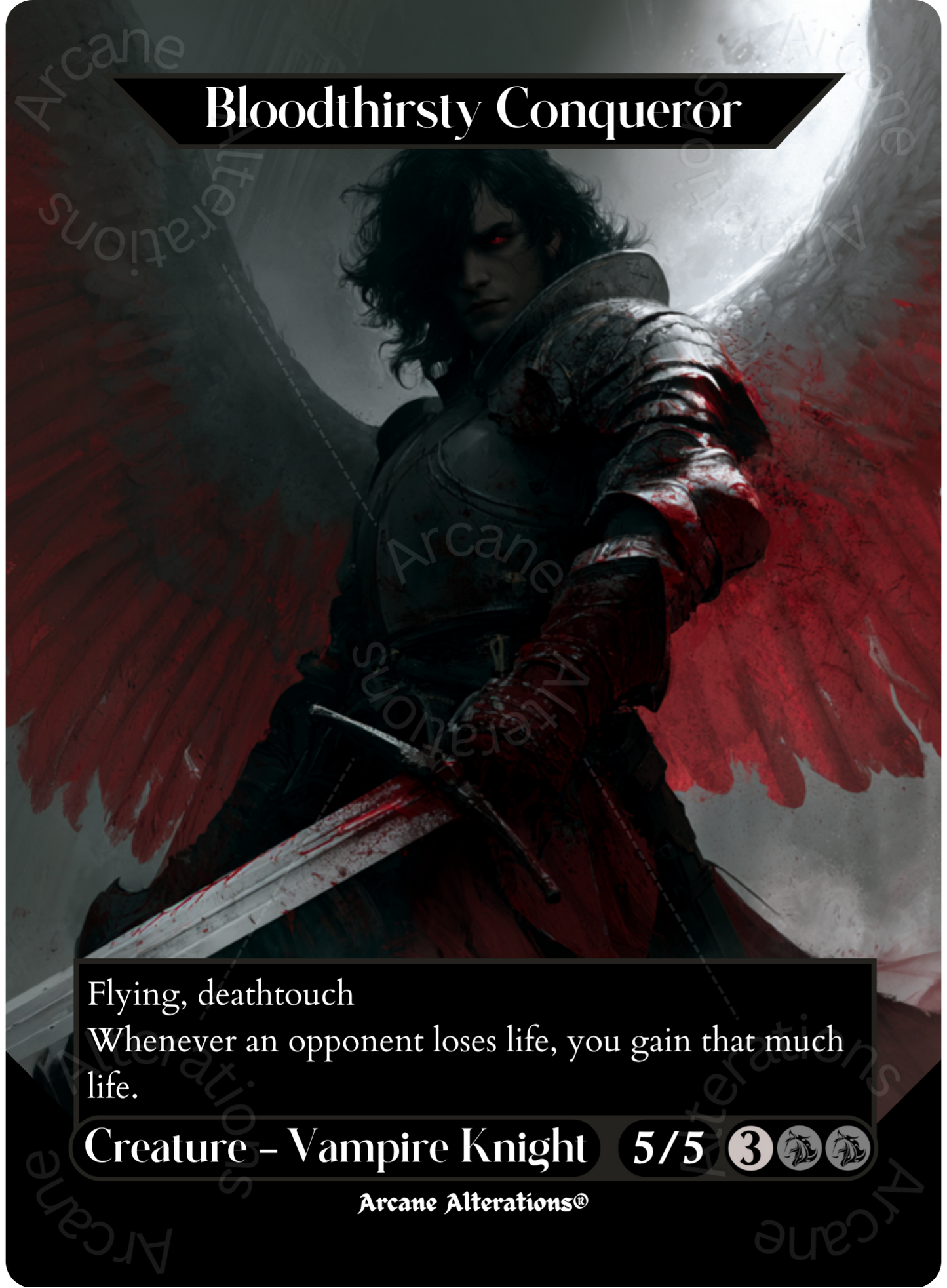 Bloodthirsty Conqueror - Full Art Altered Art Custom Proxy Cards