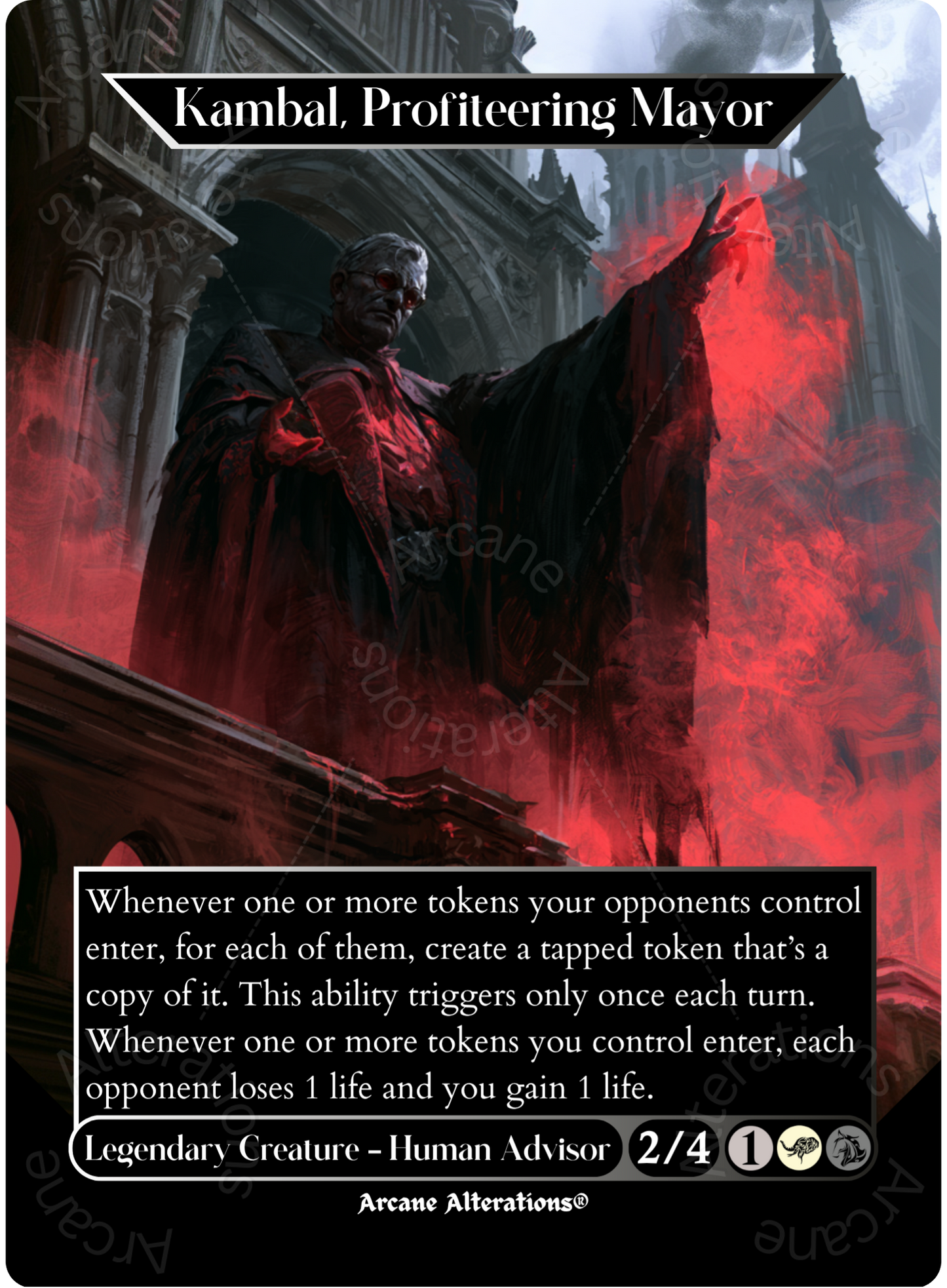 Kambal, Profiteering Mayor - Full Art Altered Art Custom Proxy Cards