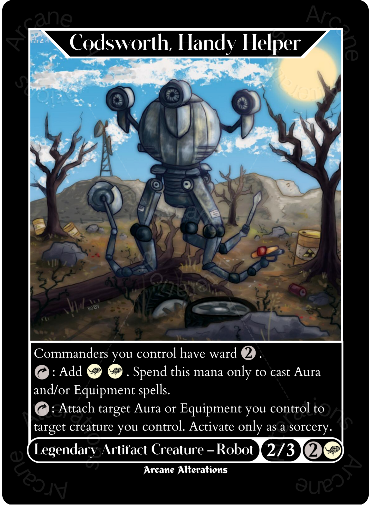Codsworth, Handy Helper Fallout Crossover - High Quality Altered Art Custom Proxy Cards