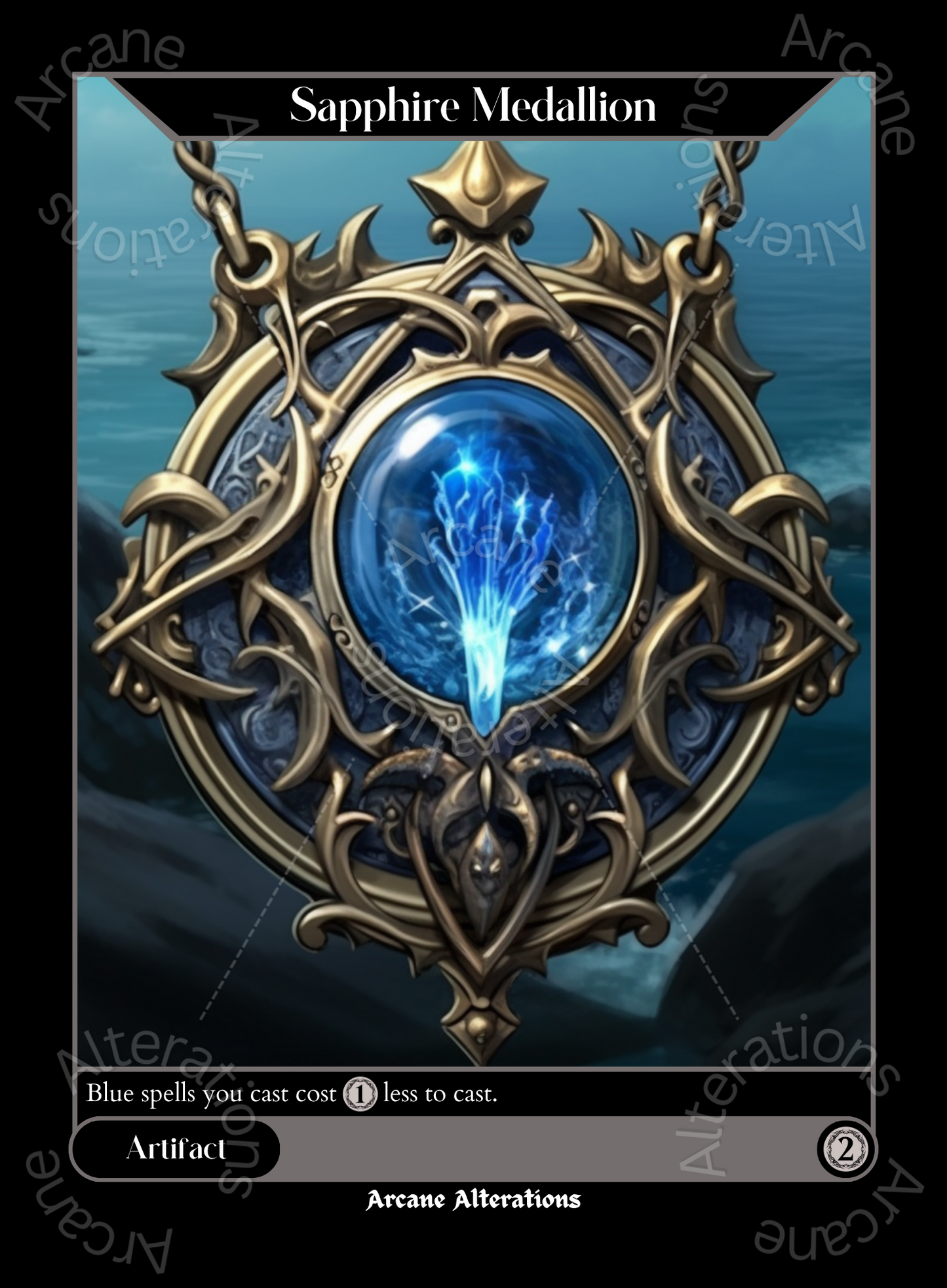 Sapphire Medallion - High Quality Altered Art Custom Proxy Cards