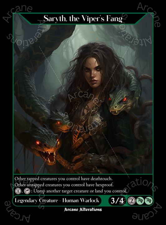 Saryth, the Viper's Fang - High Quality Altered Art Custom Proxy Cards