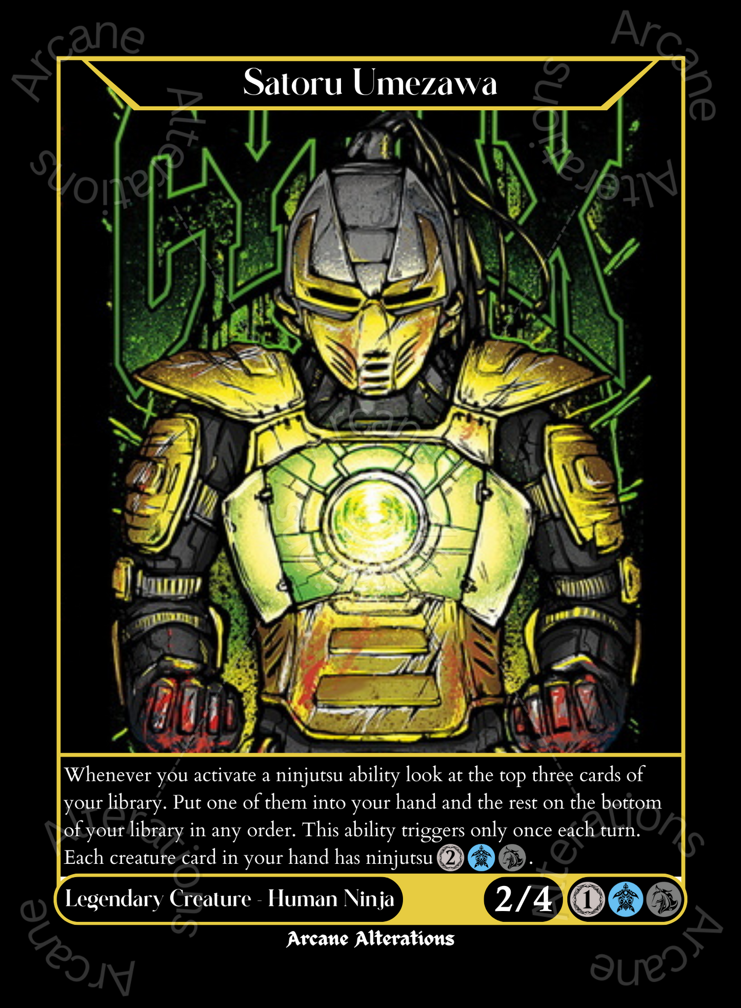 Satoru Umezawa Cyrax Mortal Kombat Crossover Single - High Quality Altered Art Custom Proxy Cards