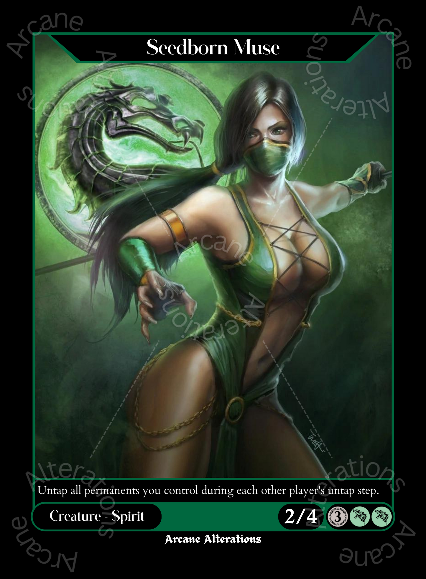 Seedborn Muse Jade Mortal Kombat Crossover Single - High Quality Altered Art Custom Proxy Cards