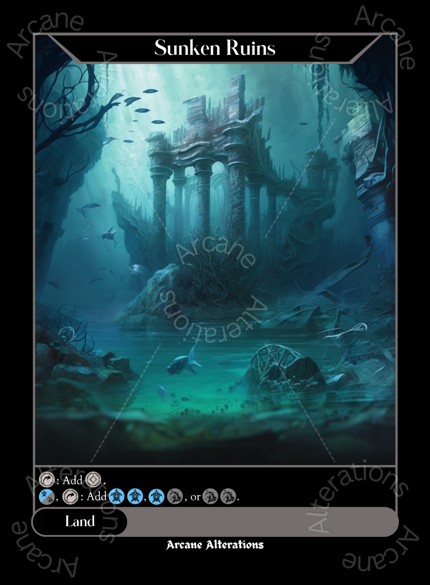 Sunken Ruins - High Quality Altered Art Custom Proxy Cards