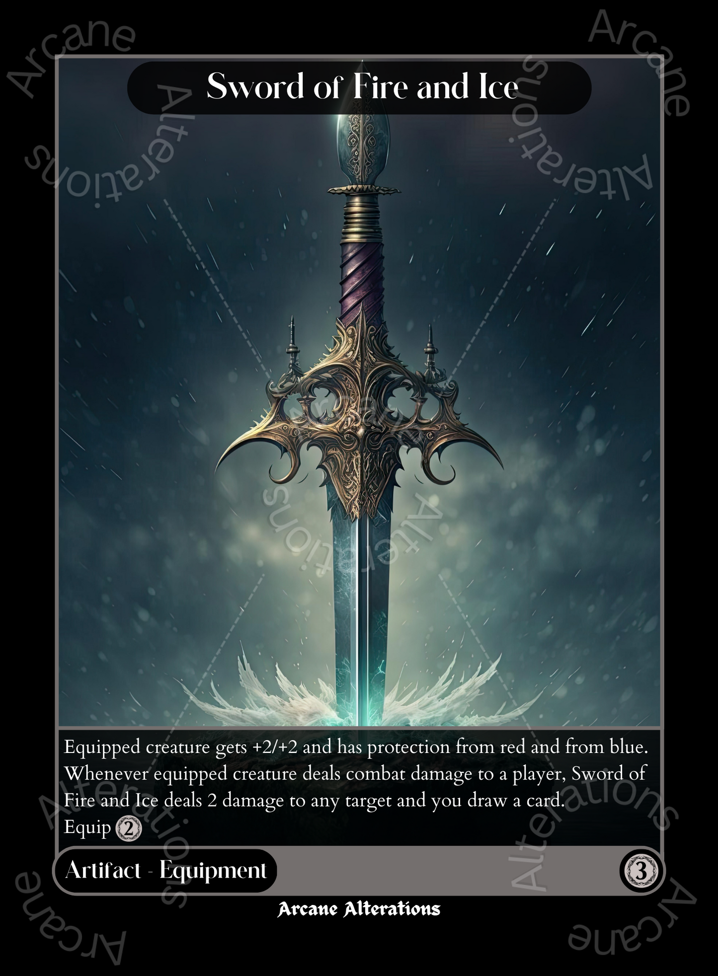 Sword of Fire and Ice - High Quality Altered Art Custom Proxy Cards