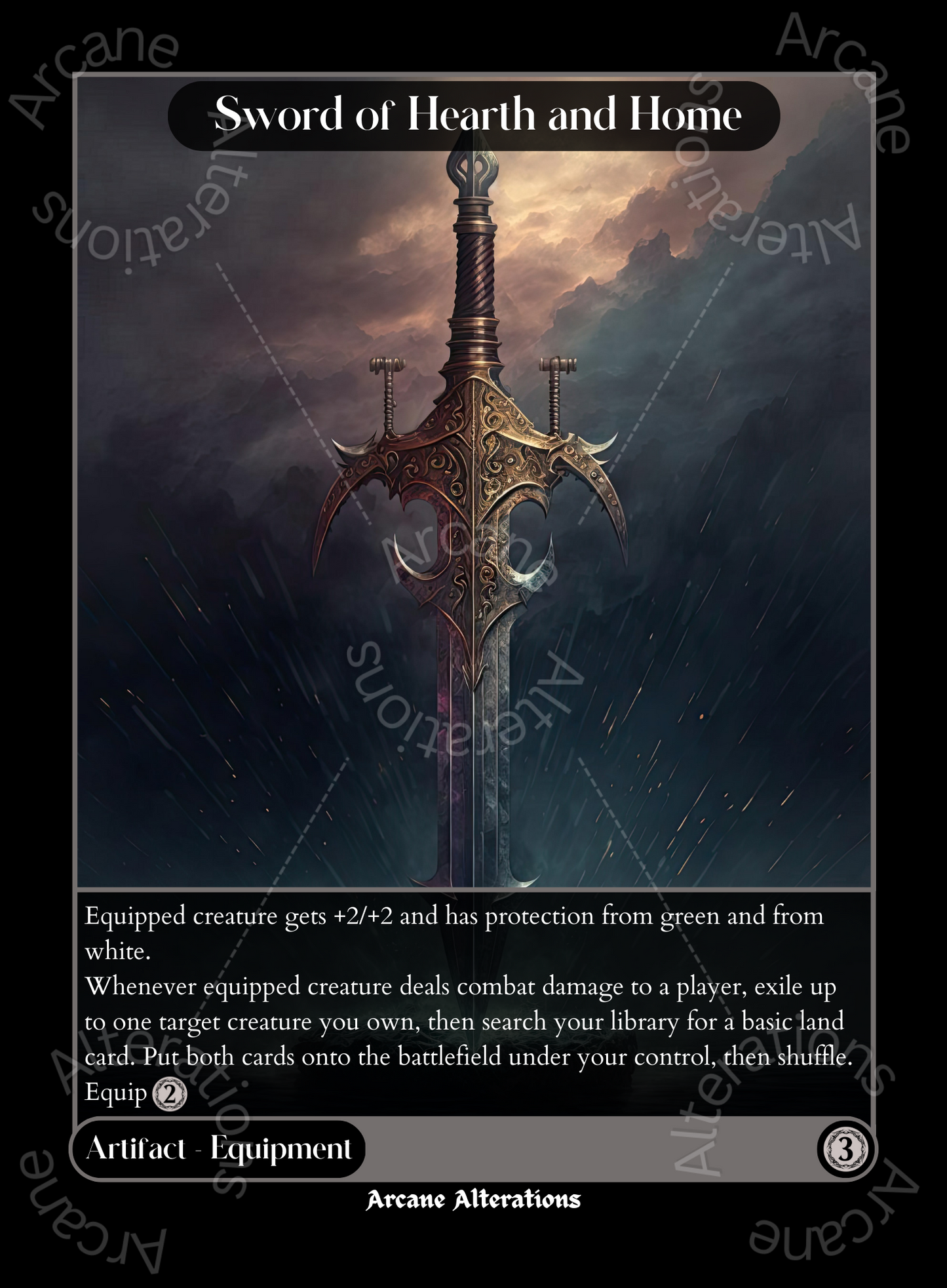 Sword of Hearth and Home - High Quality Altered Art Custom Proxy Cards