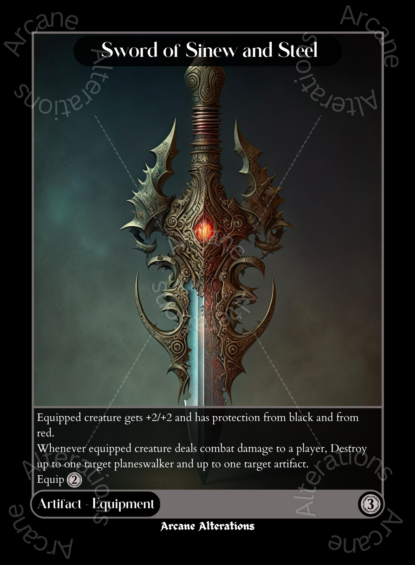 Sword of Sinew and Steel - High Quality Altered Art Custom Proxy Cards