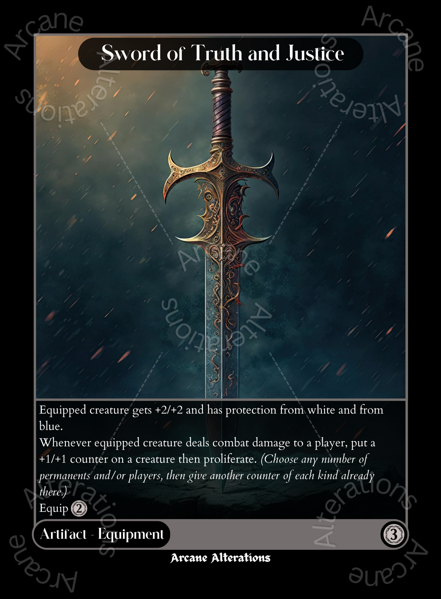 Sword of Truth and Justice - High Quality Altered Art Custom Proxy Cards