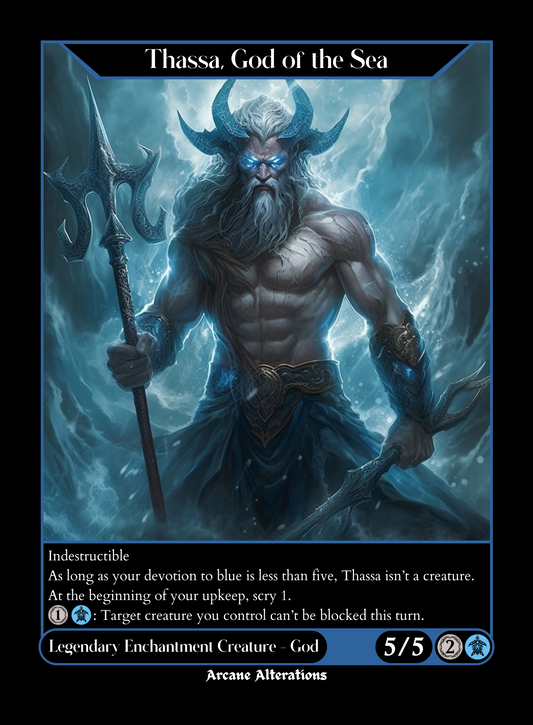 Thassa, God of the Sea - High Quality Altered Art Custom Proxy Cards