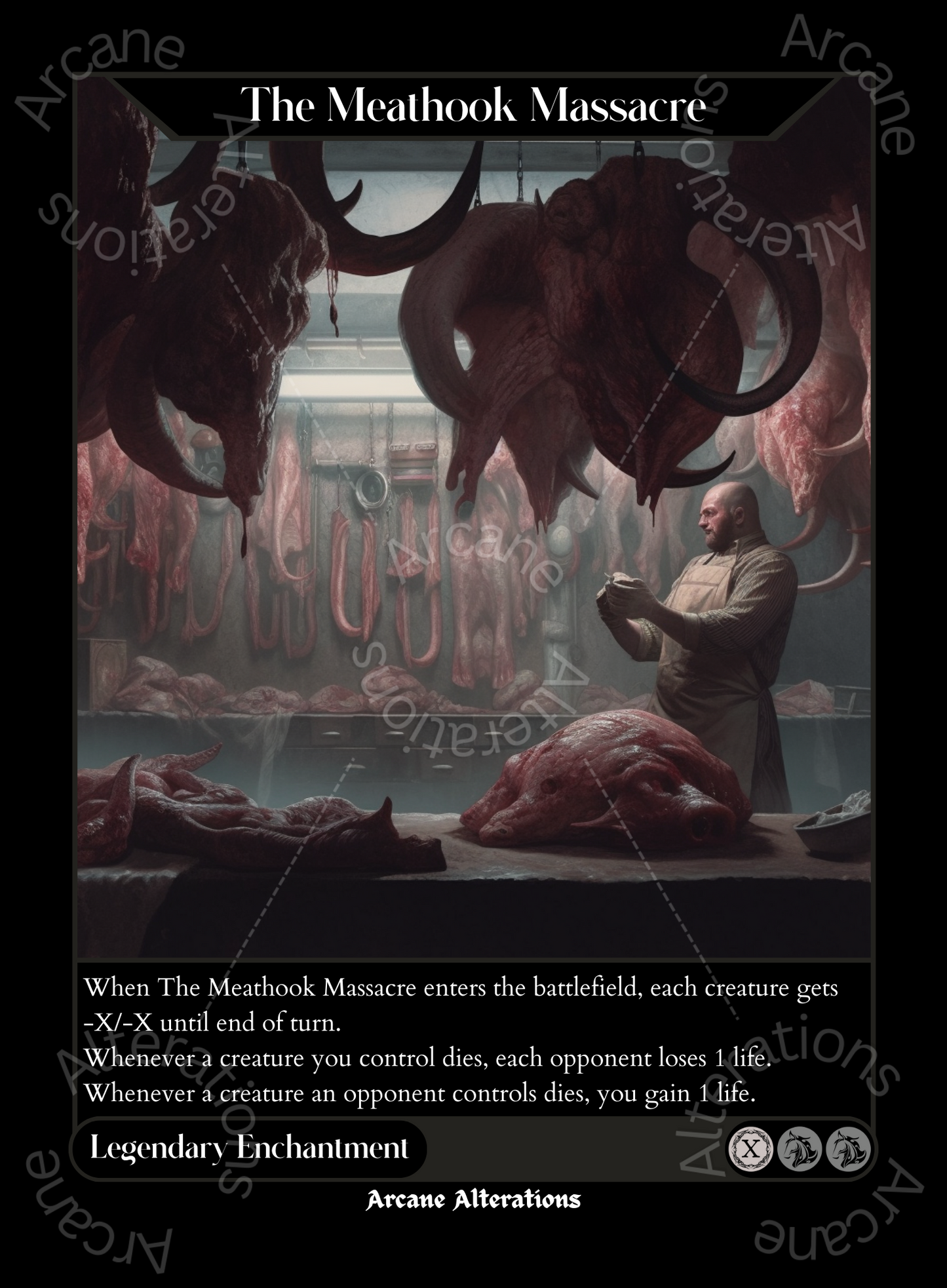 The Meathook Massacre - High Quality Altered Art Custom Proxy Cards –  Arcane Alterations